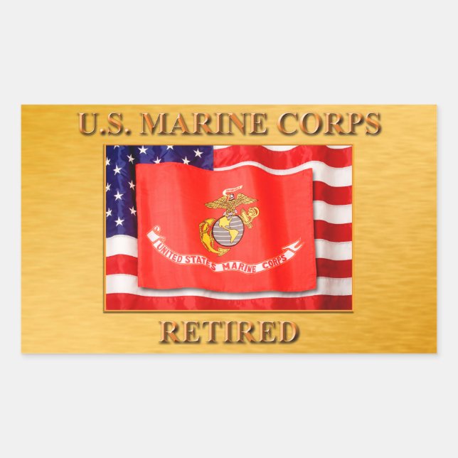 Rectangular PEGATINA retirado de USMC (Anverso)