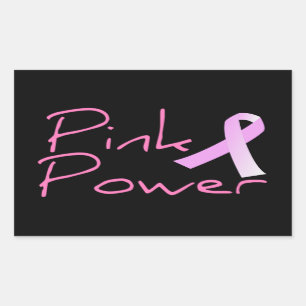Rectangular Pegatina rosado de la conciencia del cáncer de