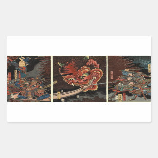Rectangular Pegatina SAMURAI JAPONÉS
