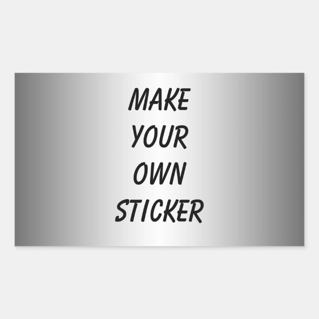 Rectangular Pegatina Silver Look (Anverso)