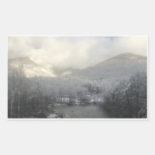 Rectangular Pegatina Snowy Mountain
