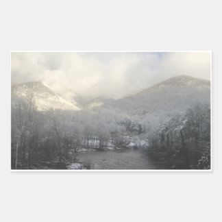 Rectangular Pegatina Snowy Mountain