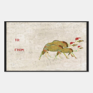 Rectangular Pegatina soñador festivo del regalo de los