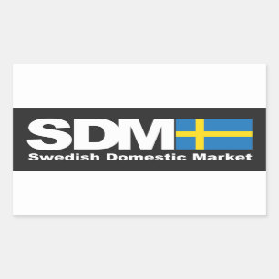 Rectangular Pegatina sueco del mercado interior