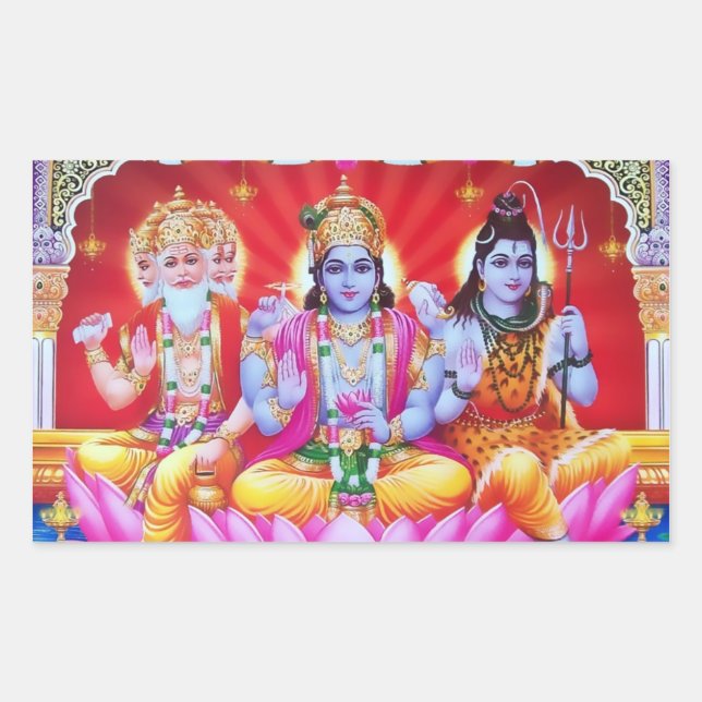 Rectangular Pegatina Trimurti (Anverso)