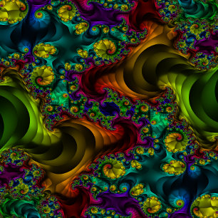 Rectangular Pegatina Trippy Psicodélico Fractal Rainbow