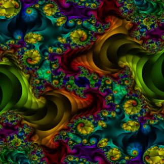 Rectangular Pegatina Trippy Psicodélico Fractal Rainbow