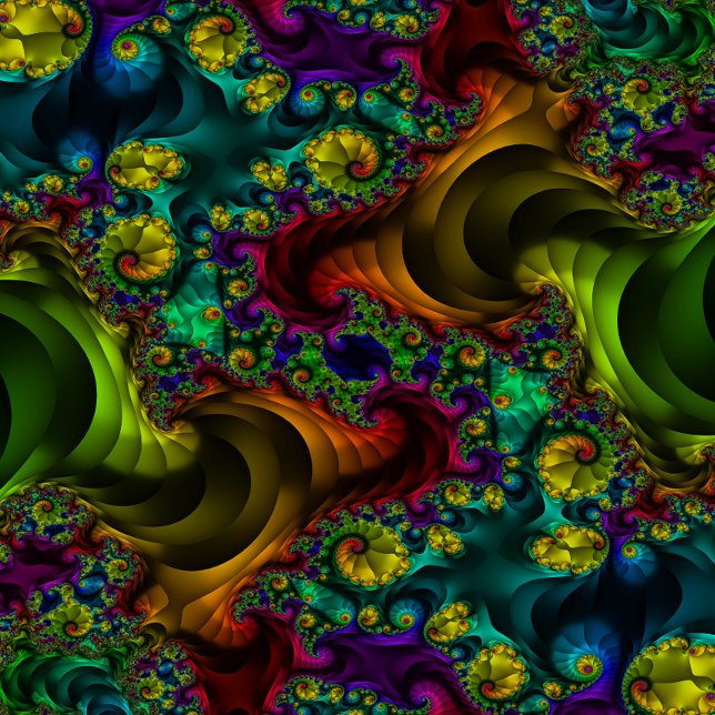 Rectangular Pegatina Trippy Psicodélico Fractal Rainbow (Subido por el creador)