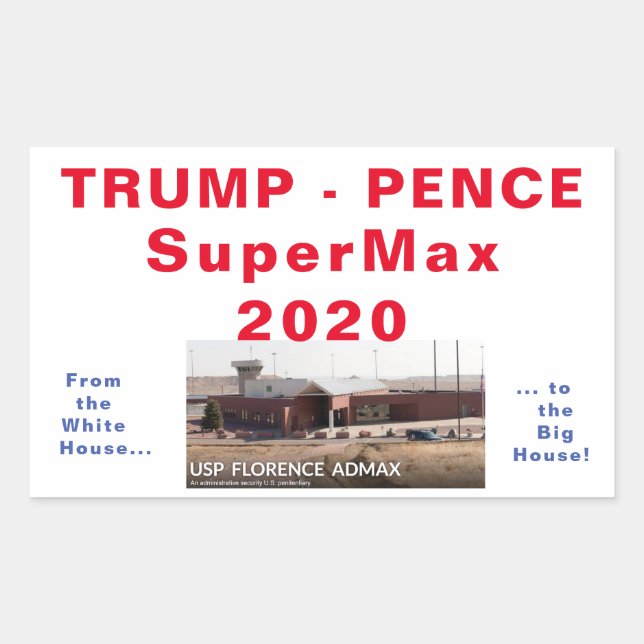 Rectangular Pegatina Trump Pence SuperMax 2020 (Anverso)