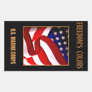 RECTANGULAR PEGATINA USMC