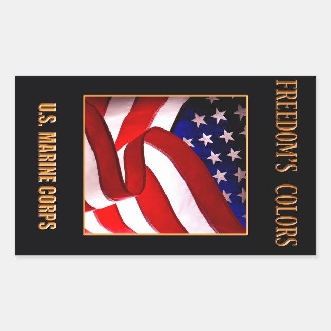 RECTANGULAR PEGATINA USMC (Anverso)