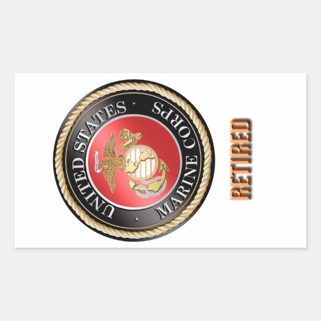 RECTANGULAR PEGATINA USMC (Anverso)