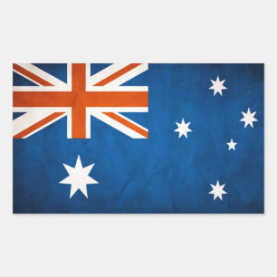 Rectangular Pegatina Vintage AUSTRALIA FLAG