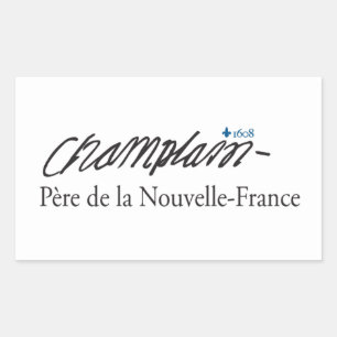 Rectangular Pegatina x20 Champlain padre Nueva Francia