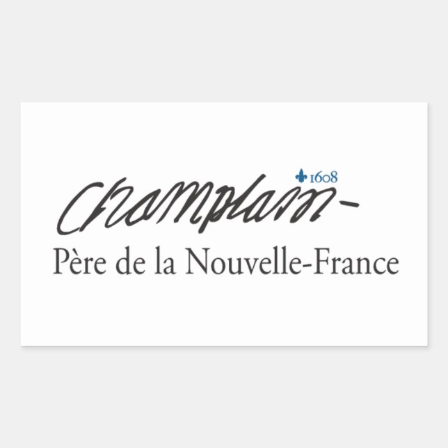 Rectangular Pegatina x20 Champlain padre Nueva Francia (Anverso)