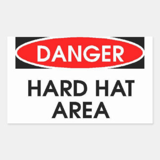 Rectangular Peligro Pegatina de área de Gorra duro (Rectángulo