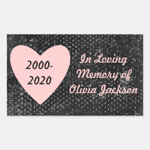Rectangular Personalizable pegatina de simpatía por el corazón