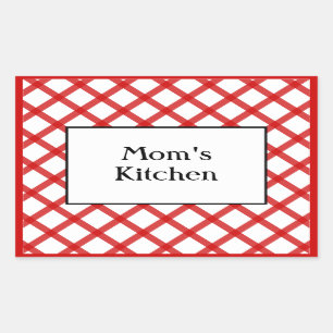 Rectangular Personalizado de cocina de mamás dice Pegatina de 