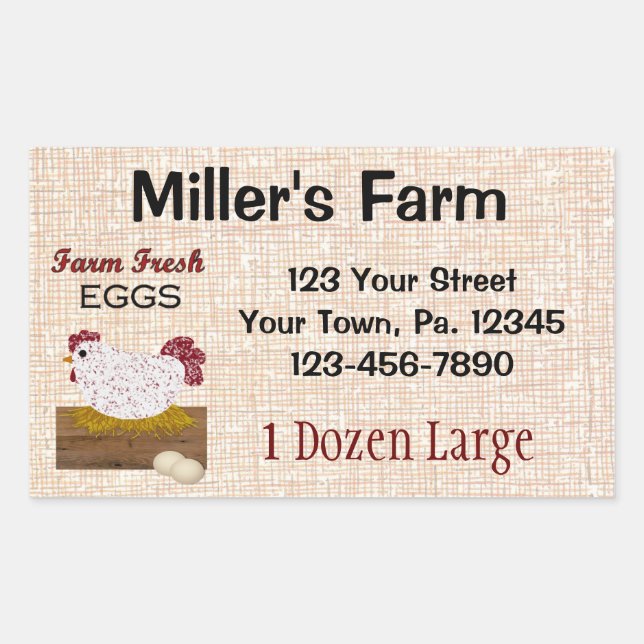 Rectangular Personalizado Eggs Pegatina (Anverso)