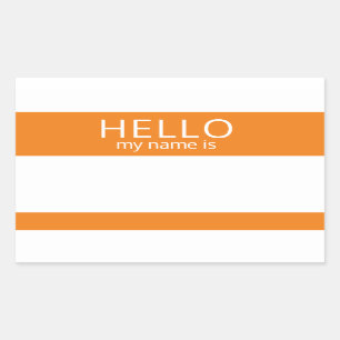 Rectangular Personalizado HELLO Mi Nombre Es Pegatina Badge Bl