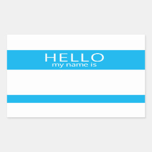 Rectangular Personalizado HELLO Mi Nombre Es Pegatina Badge Bl