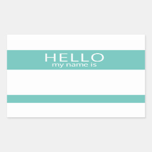 Rectangular Personalizado HOLA Mi Nombre Es Pegatina Badge Bla