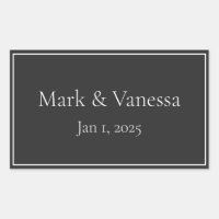 Personalizado Pegatina de fecha y nombre negro