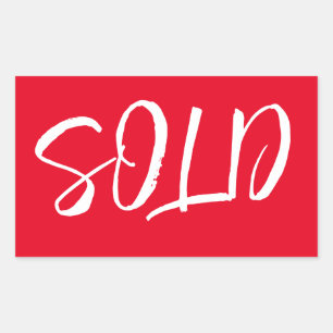 Rectangular Personalizado Red Sold Pegatina