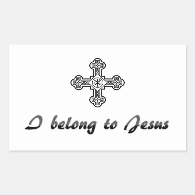 Rectangular Pertenezco a Jesús Pegatina (Anverso)