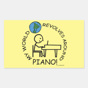 Rectangular Piano - El mundo gira en torno al Pegatina rectang
