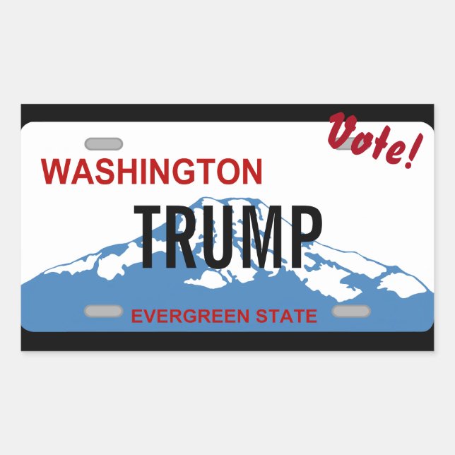 Rectangular placa de Washington Vote a Trump pegatina personal (Anverso)