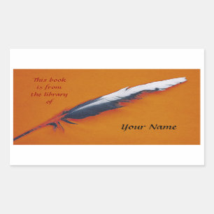 Rectangular Planta de pegatina de la biblioteca de quill de es