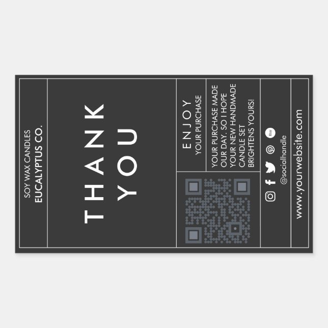 Rectangular Plantilla de Pegatina de caja sellante de caja edi (Anverso)