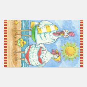 Rectangular POLLO DEL MAR, FUNNY PEGATINA Rectángulo *Hoja