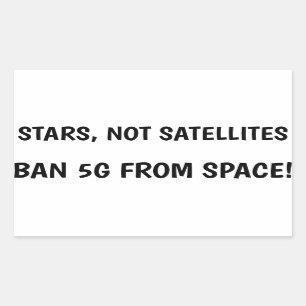 Rectangular Prohibición 5G del pegatina del espacio