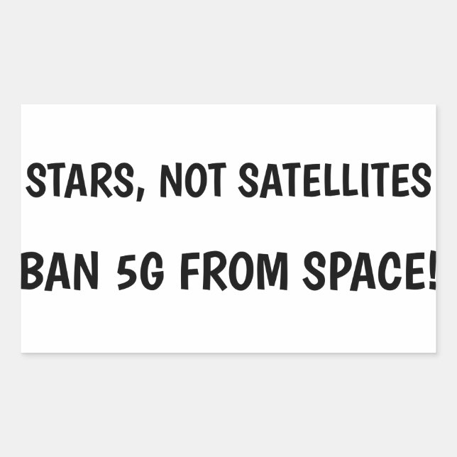 Rectangular Prohibir 5G del pegatina espacial (Anverso)