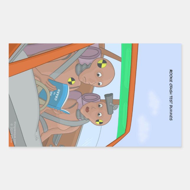 Rectangular Prueba de choque de novatos dobla Pegatina rectang (Anverso)