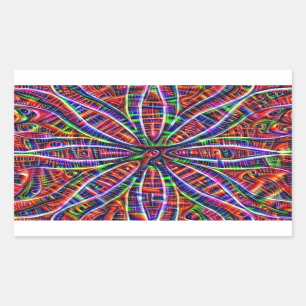Rectangular Psychedelic Lotus Pegatina