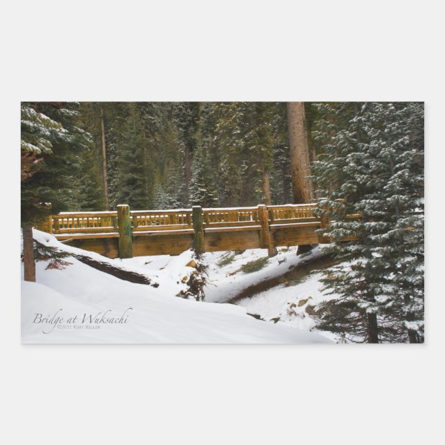 Rectangular Puente en el Pegatina del Rectángulo de Wuksachi (Anverso)