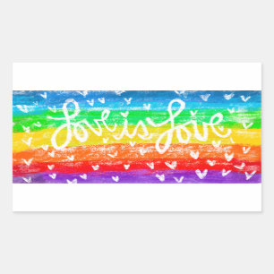Rectangular Rainbow LOVE es LOVE Pegatina