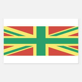 Rectangular Rasta Flag Pegatina del Reino Unido
