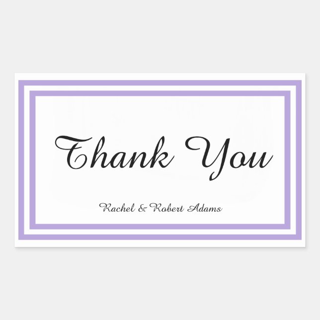 Rectangular Recorte de lavanda doble - Pegatina Rectángulo (Anverso)