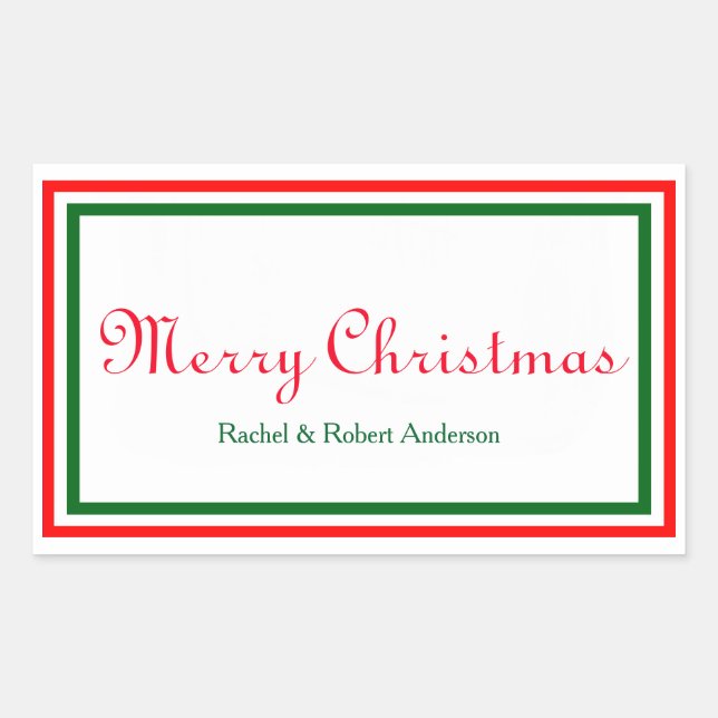 Rectangular Recorte de Navidades dobles - Pegatina Rectángulo (Anverso)