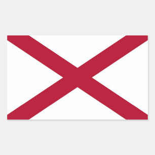 Rectangular Rectangle pegatina con Bandera de Alabama, EE.UU.