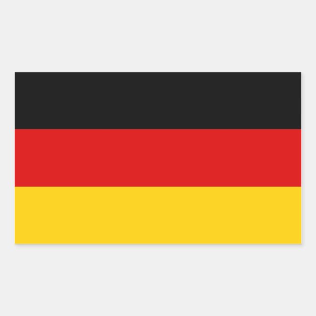 Rectangular Rectangle pegatina con bandera de Alemania (Anverso)