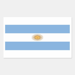 Rectangular Rectangle pegatina con bandera de Argentina