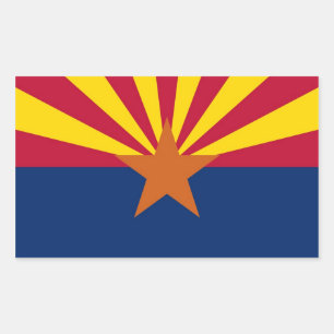 Rectangular Rectangle pegatina con Bandera de Arizona, EE.UU.