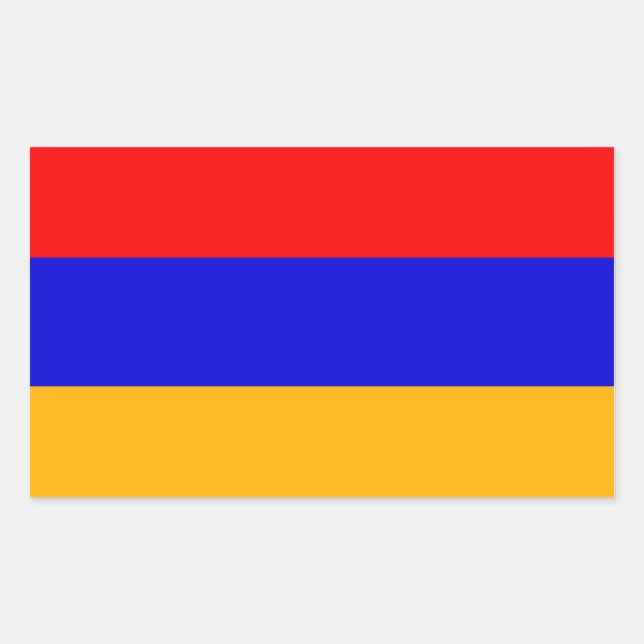 Rectangular Rectangle pegatina con bandera de Armenia (Anverso)