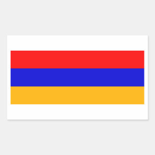 Rectangular Rectangle pegatina con bandera de Armenia