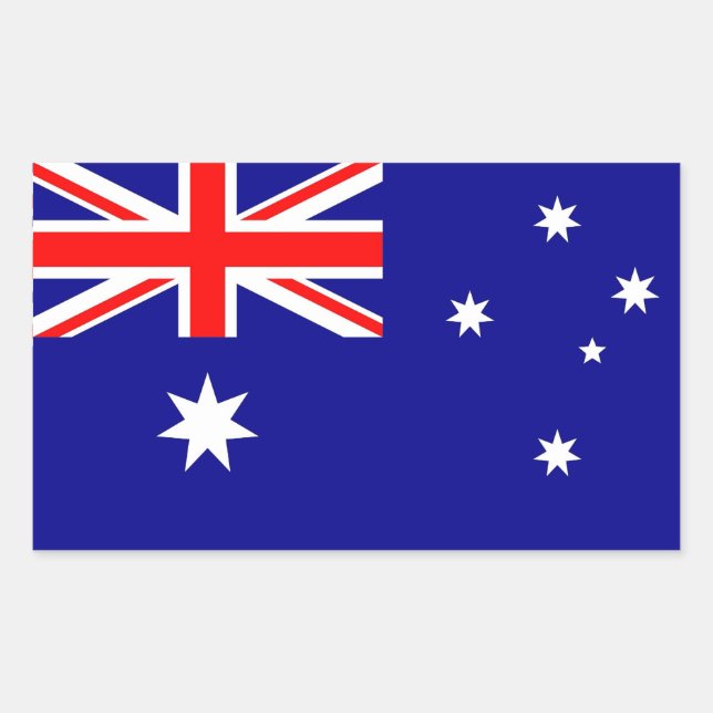 Rectangular Rectangle pegatina con bandera de Australia (Anverso)